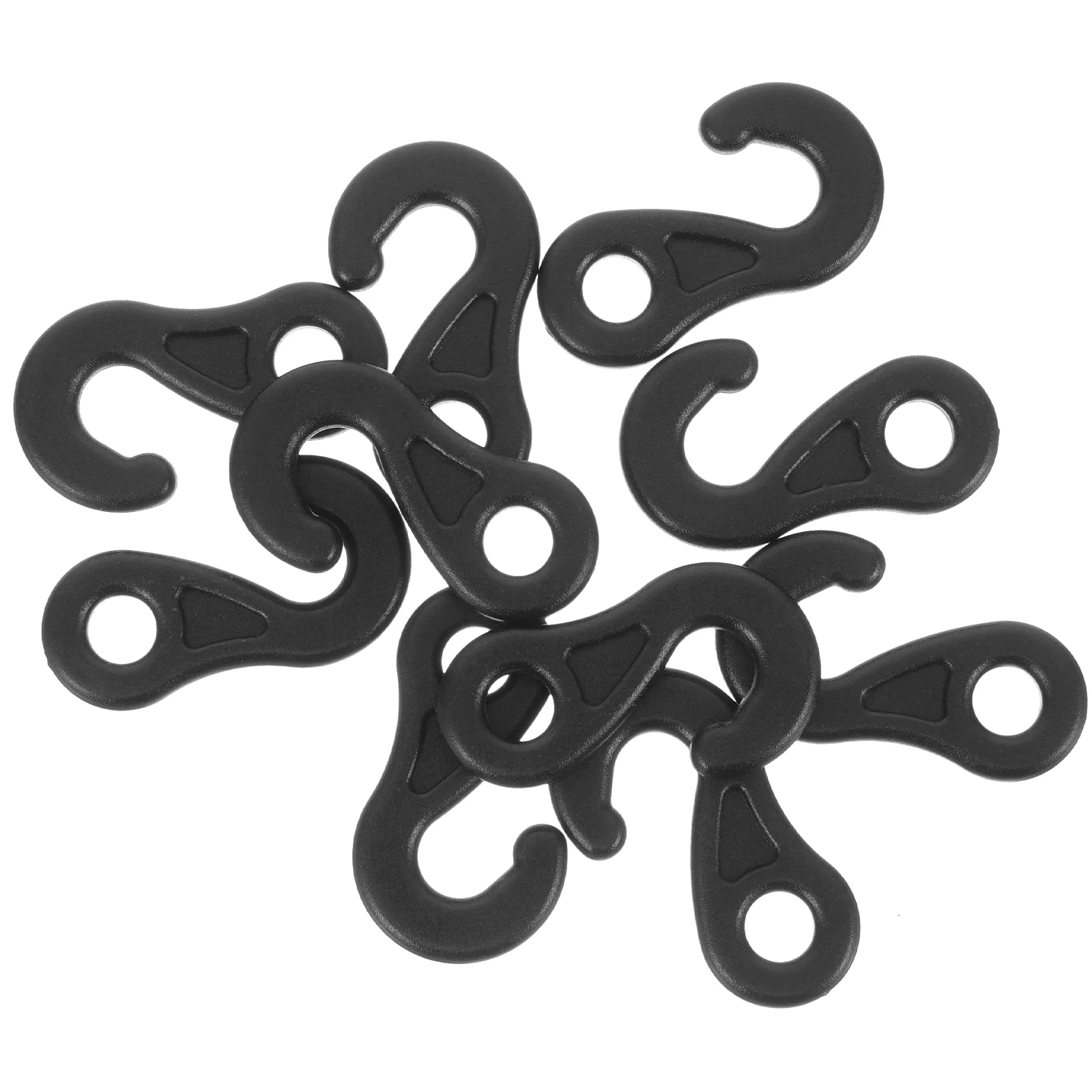 10 Pcs Outdoor Canopy Tent Question Mark Light Hook Ground Nail Wind Rope Connection Pom9 10pcs (black) Pegs Plastic Stainless