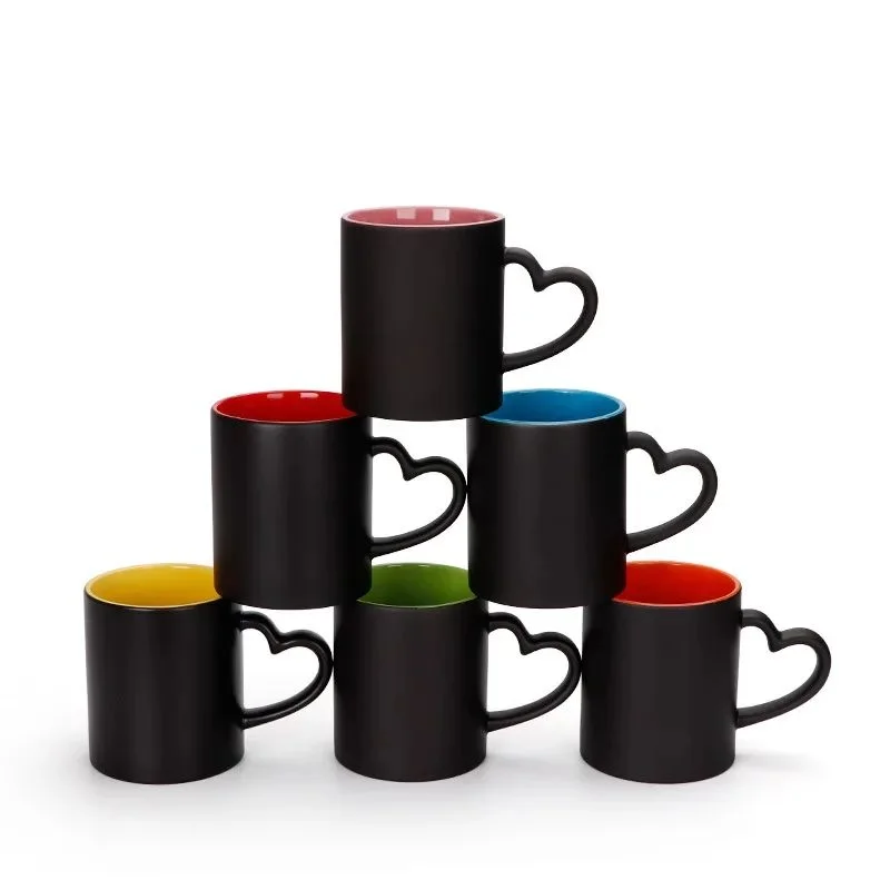 SCCFMM 3Pcs 11oz Color‑Changing Sublimation Blank Magic Mugs, Creative Coffee Milk Tea Cups for Thermal Transfer Photo Logo Prin