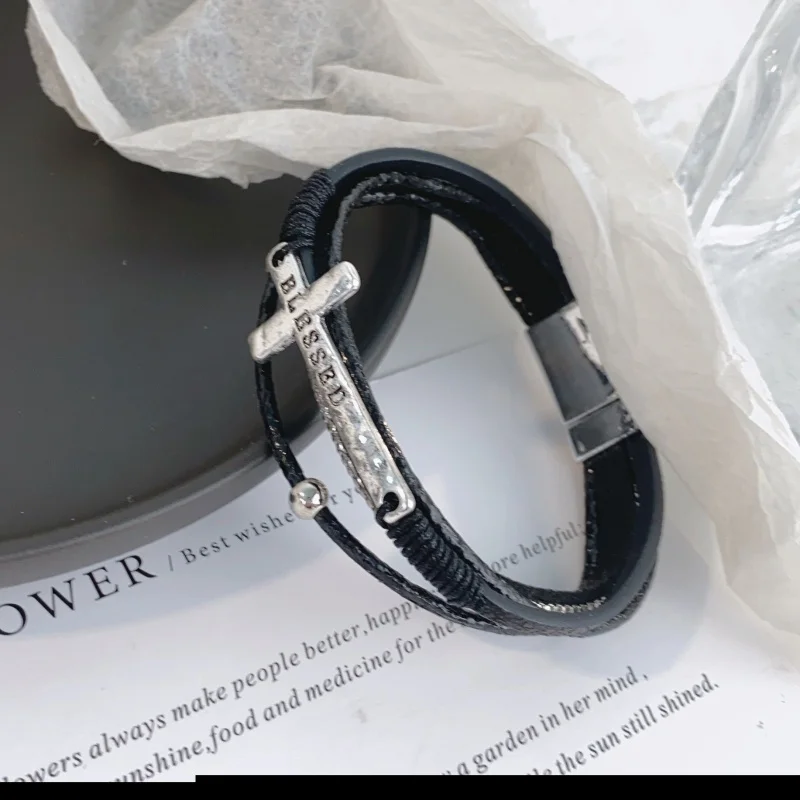 

Leather Wrap Bracelet for Women - Multi-Layer Bracelets with Magnetic Clasp Bangle Cuff Stacked Bracelet for lady and Mother