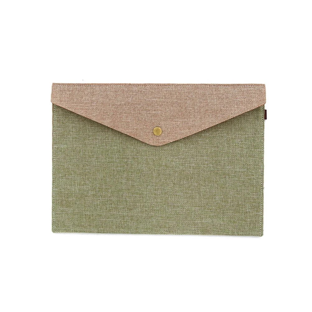File Folder 33 X 23Cm Army Green Heavy Duty Felt Expanding Document Organizer Portable Snap Closure Document Holder for Office