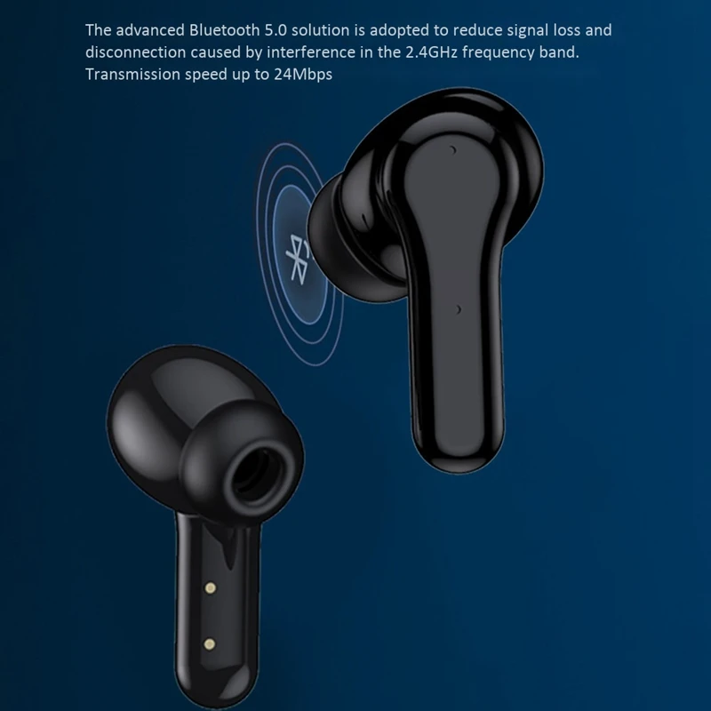 Air Buds ANC Bluetooth Earphones Noise Reduction Digital Display Touch Control Headsets HD Call Waterproof Earbuds