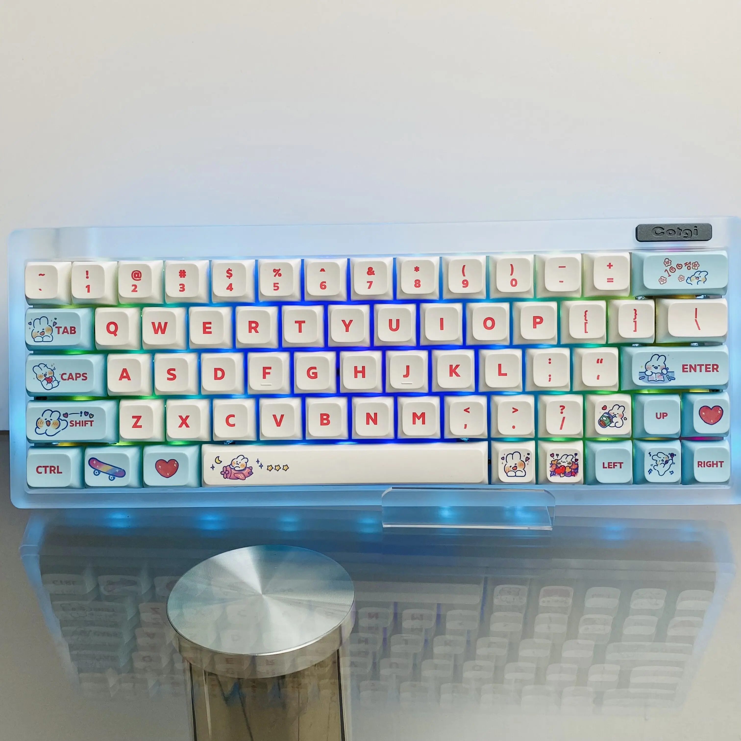 Capuchons de clavier mécaniques Steam Rabbit XDA, hauteur PBT, thermo-sublimation, lapin lavande, 61/68/87/75/98