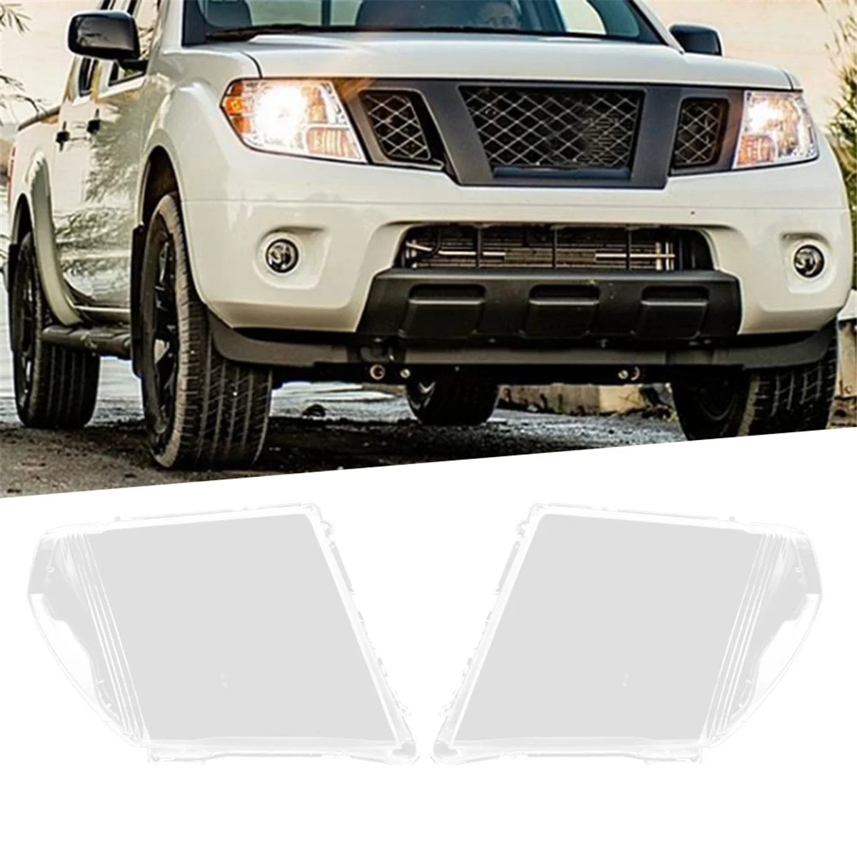 Car Right Headlight Shell Lamp Shade Transparent Lens Cover Headlight Cover for Nissan Navara D40 2005-2015