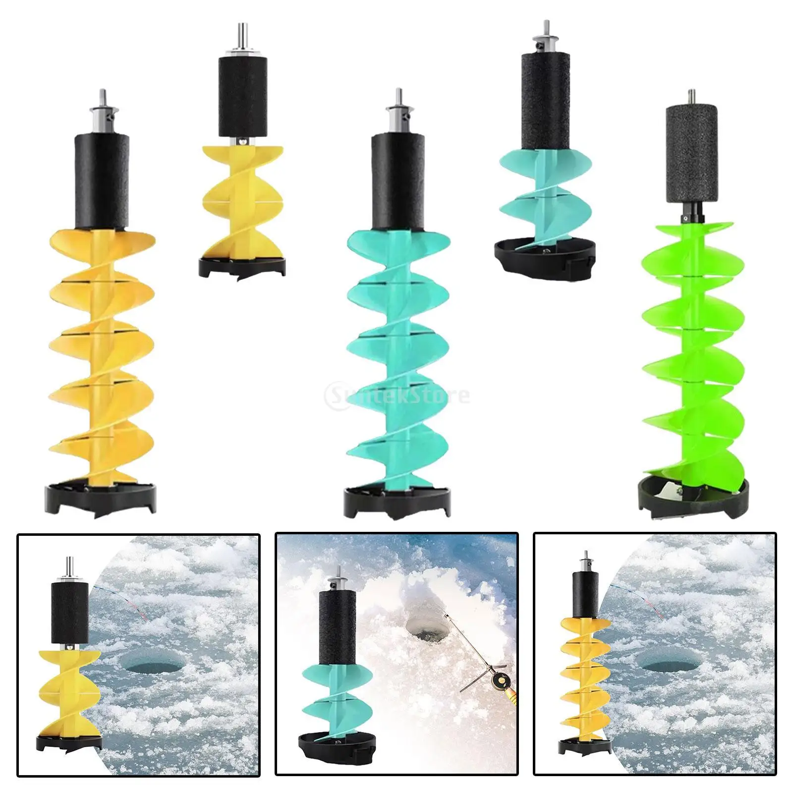 Ice Drill Auger Aluminum Alloy Nylon Floating Portable Ice Fishing Accessories for Lakes Fishing Winter Sports Outdoor Supplies