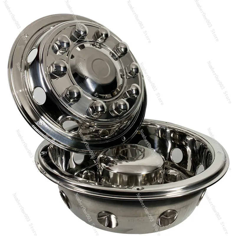 

22.5-Inch Stainless Steel Wheel Hub Cover 8-10 Lug Universal Fit for Bus and Truck