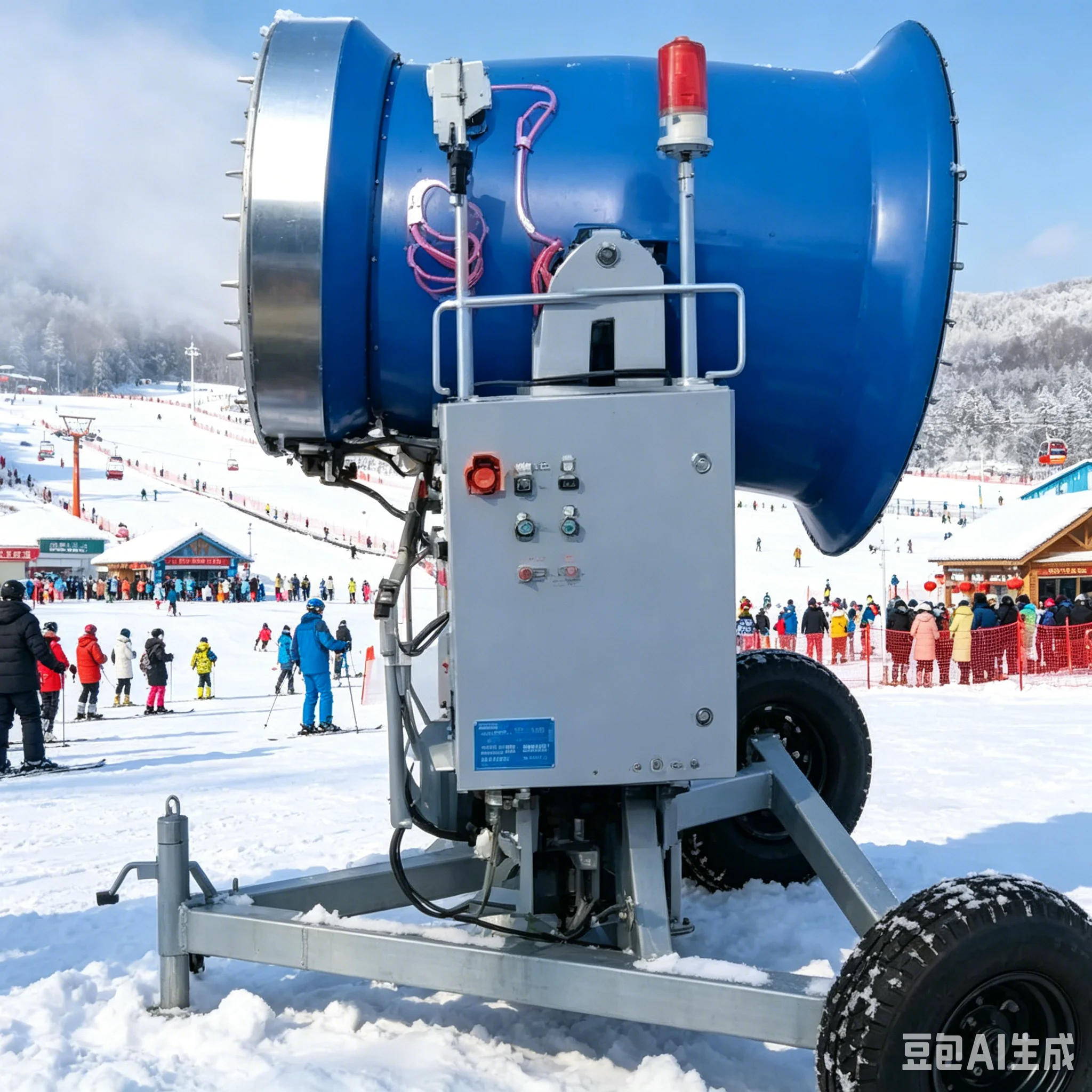 Commercial Grade 360 Degree Rotating Ski Resort Snow Making Machine Cannon Fan Generator Shed