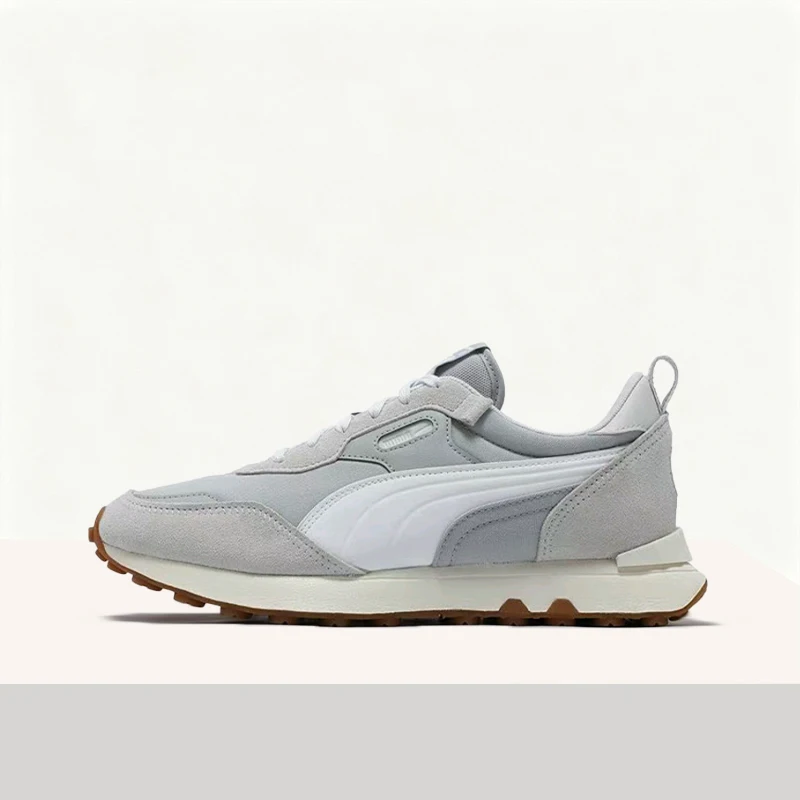 Puma Rider FV Minimalist,Durable,Non-Slip, Lightweight Low-Top Outdoor Casual Running Shoes (Unisex) in White and Gray 391925-08
