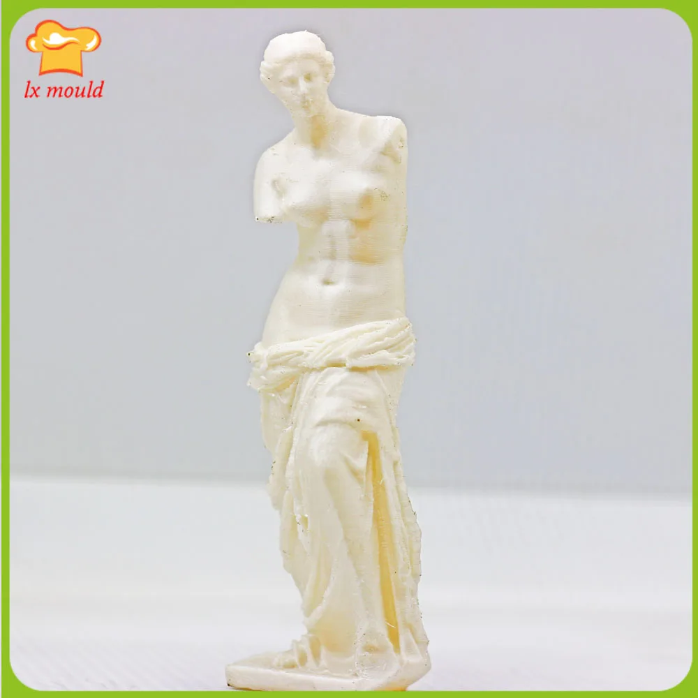 14CM Venus Full Body Statue Silicone Molds Small Portrait Decoration Plaster Candle Soap Resin Mould Human Body Armless Goddess