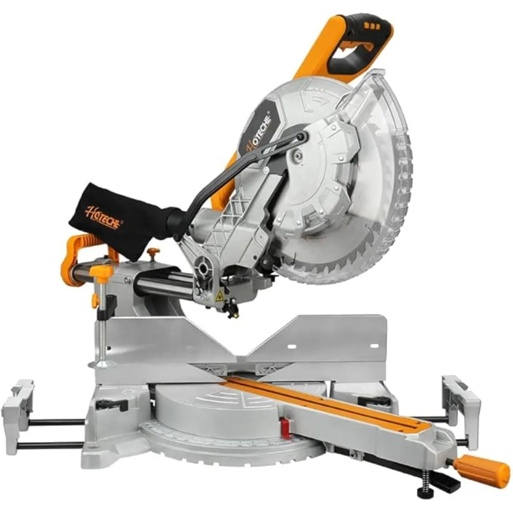 

Sliding Miter Saw Dual Bevel Compound Chop Saw with Laser Guide 9 Positive Stops Table Saw for Woodworking with TCT Saw Blade