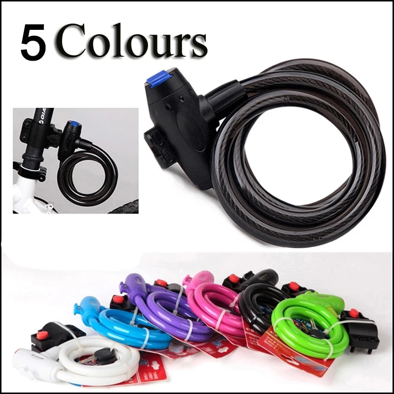 Anti Theft Black White Green Pink purple moto Bike Lock Steel Wire Safe Carbon Bicycle Lock MTB Mountain Road motorcycle Lock