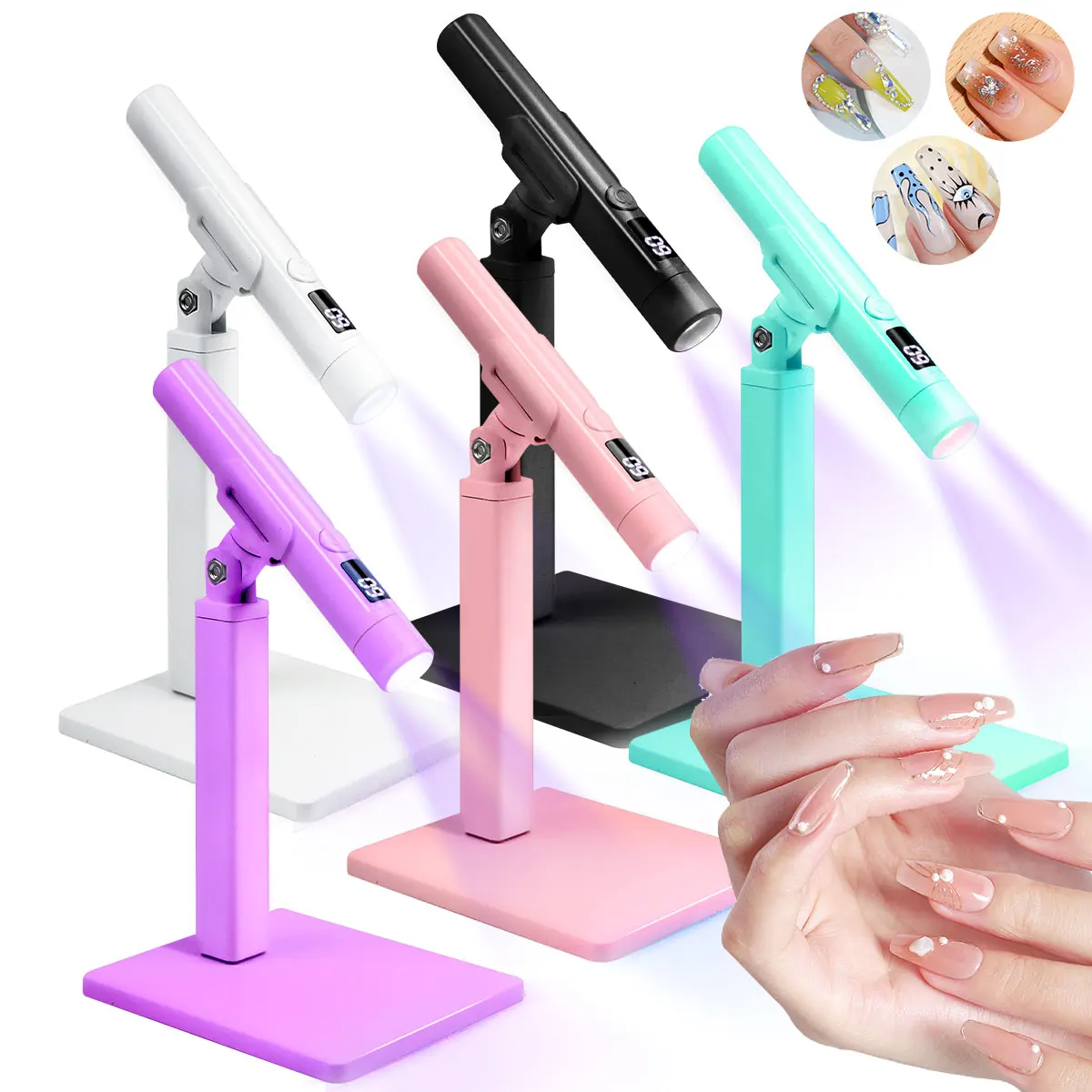 Mini UV LED Lamp For Gel Nails USB Rechargeable Handheld Portable Nail Light Quick-Drying Nail Dryer For Gel Nail Polish Curing