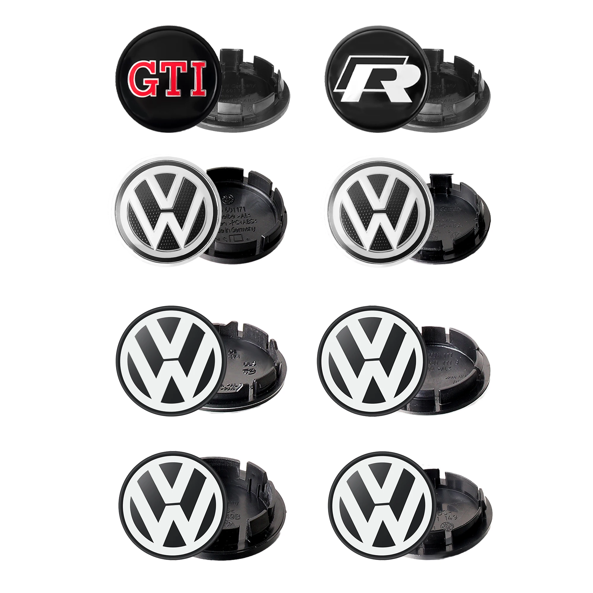 Original 56mm 65mm 66mm Car Wheel Center Hub Caps Covers For Volkswagen VW R GTI Emblem Auto Badge Hubcaps Decoration Accessorie