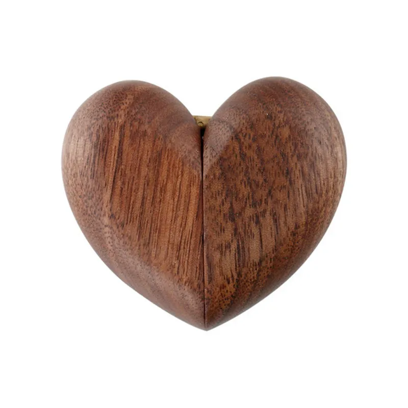 Herz Flip Ring Box, Hochzeit Verlobungsring Box Walnussholz Verlobungsring Halter personalisiertes Geschenk Jubiläumsgeschenke