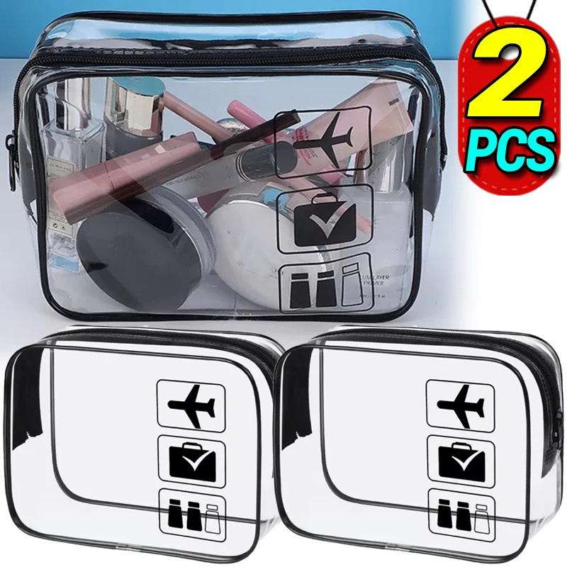 

Прозрачные дорожные сумки для хранения из ПВХ, органайзер для туалетных принадлежностей на молнии, водонепроницаемая косметичка, портативный женский прозрачный чехол для хранения стирки