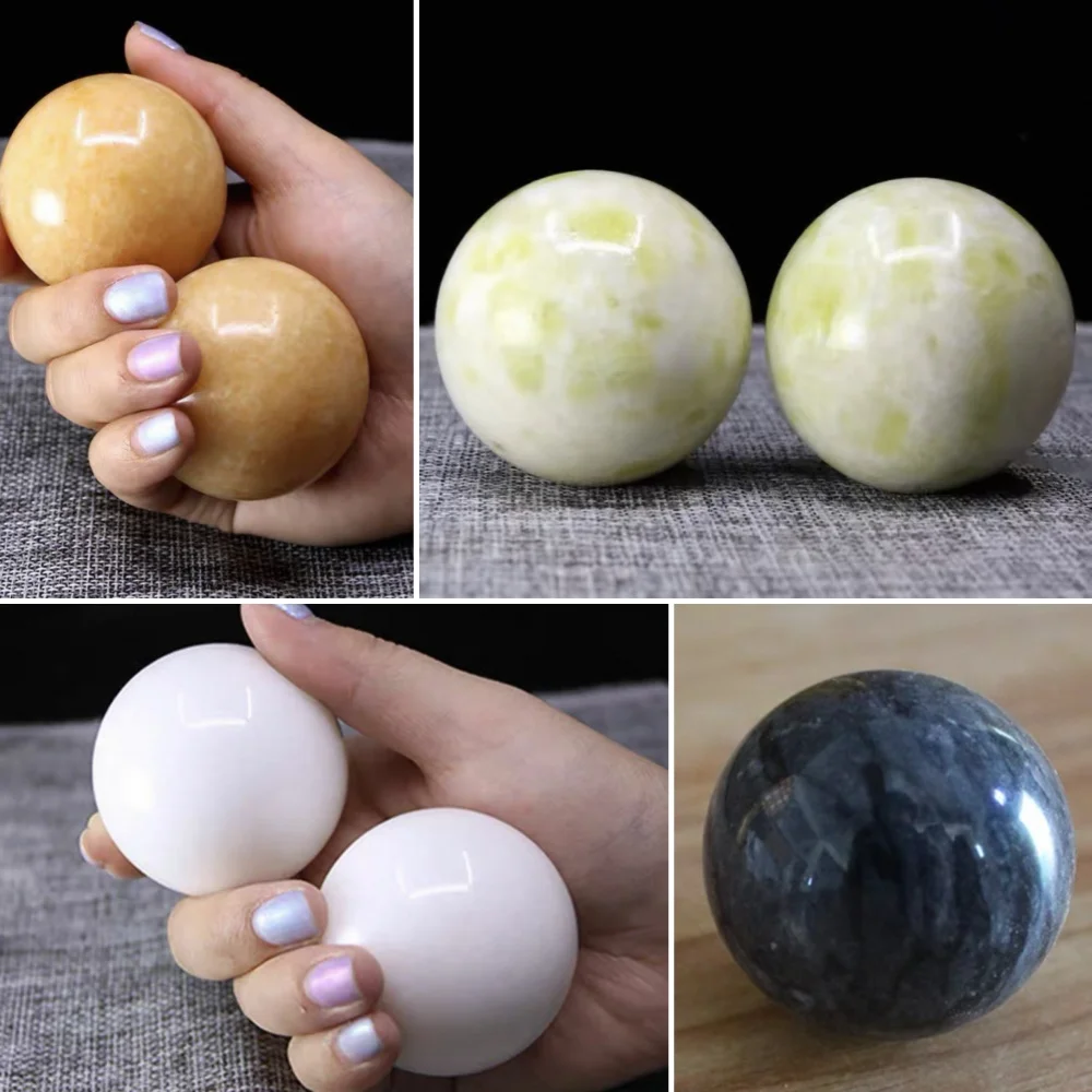 Bola Baoding de Jade Natural, pelota para hacer ejercicio, bolas de mano para el cuidado de la salud para personas mayores, bolas de Jade sólidas para masaje de personas mayores