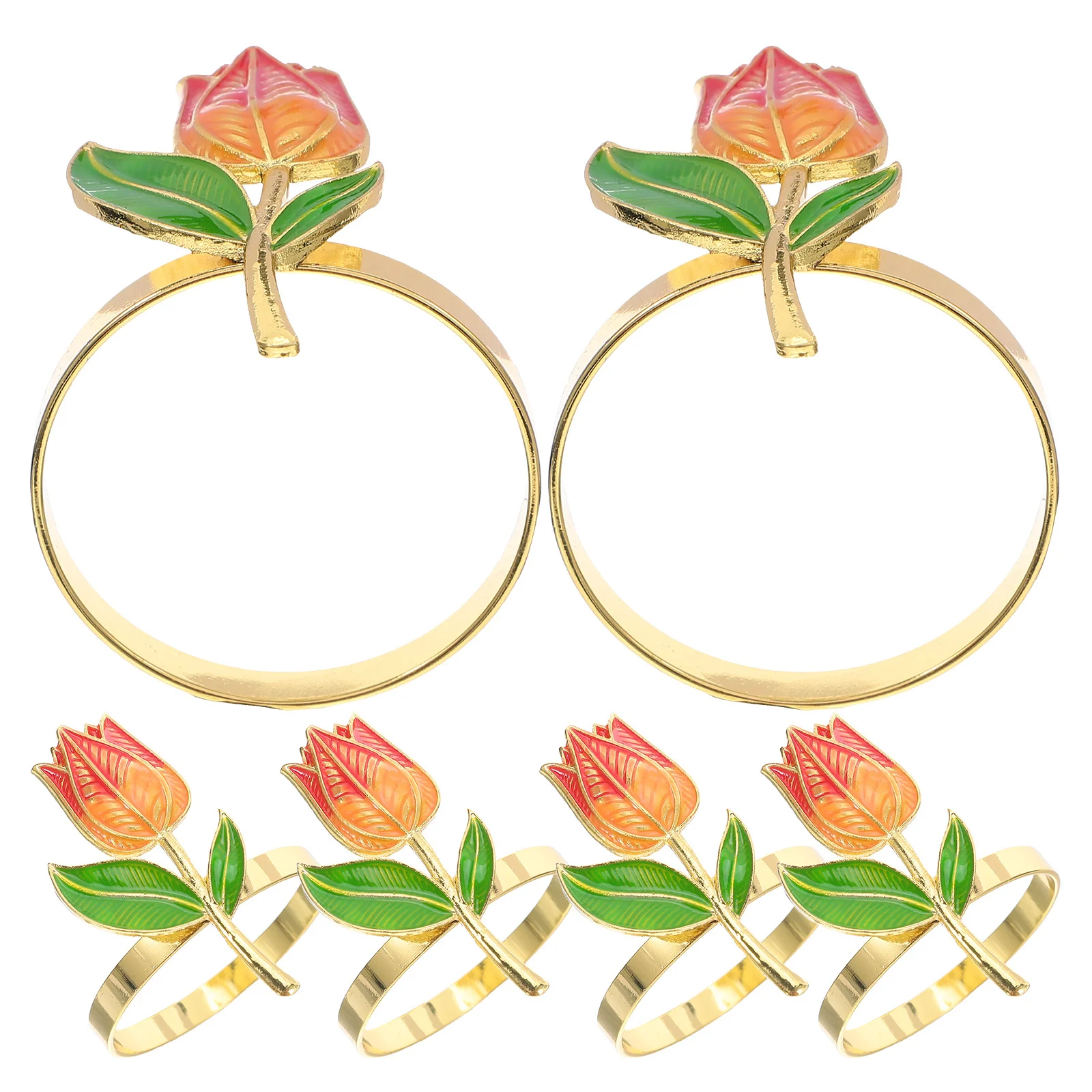 

6Pcs Metal Napkin Rings Zinc Alloy Flower Shape Creative Banquet Dinner Wedding Party Table Decor Napkin Buckles