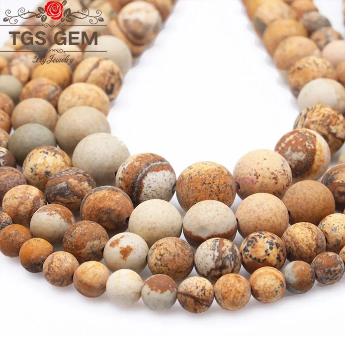 

Natural stone bead AAA frosted Picture stone jewelry round beads wearing bracelet earrings 4681012mm jewelry accessory material