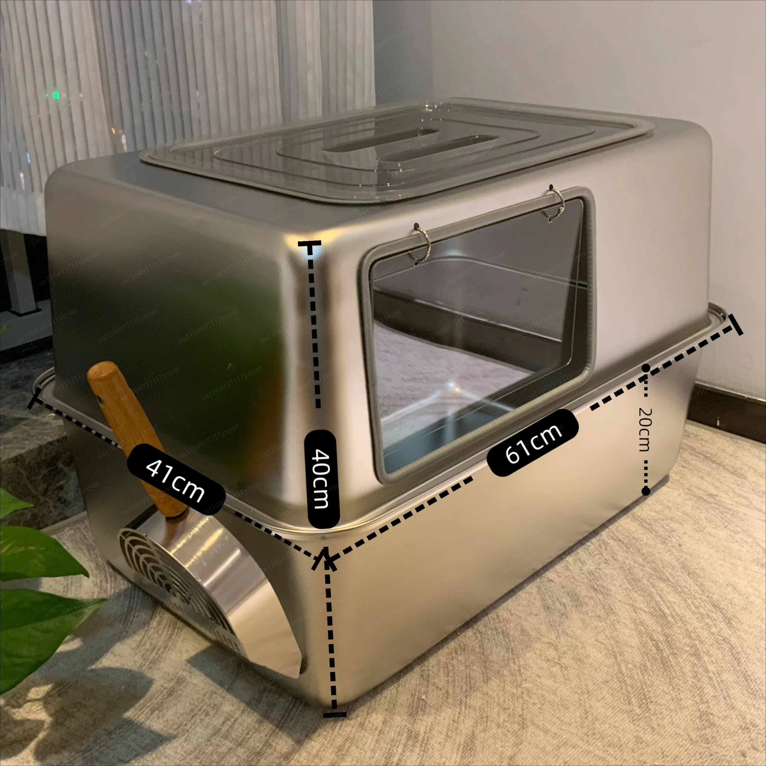 All stainless steel cat litter box, super large 60cm splash proof feces pot, large capacity, super large 70cm