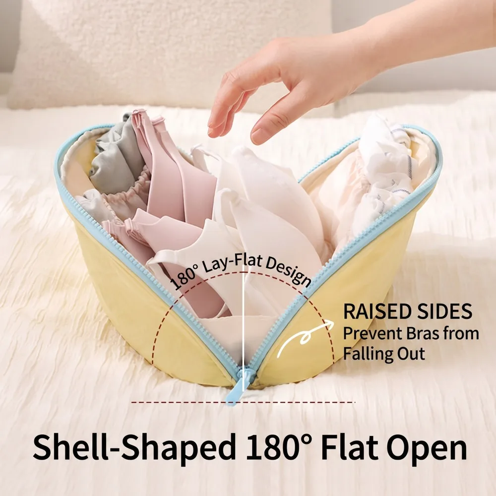 3-in-1 Tassel Velvet Bra Storage Bag, Color Block Underwear Organizer, Multi-Layer Dustproof Travel Pouch for Bras Socks Case