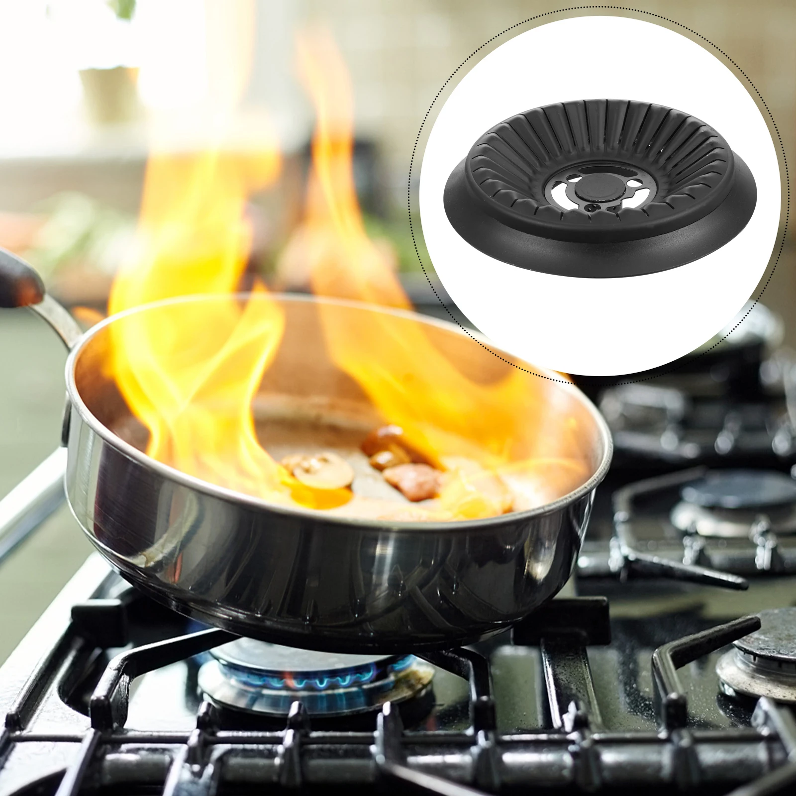 

Gas Stove Cover Burner Ring Reducer Stainless Steel Liner Grate Lid Durable Easy Clean Kitchen for Cookware