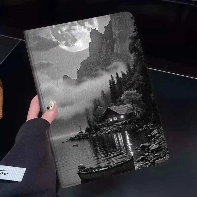 

Mountain Lake House Night Tablet Case For Huawei Honor MatePad MediaPad Air 5 6 7 11 V6 V7 V8 V9 X9 X8 T10 T10s C5e T5 Gift