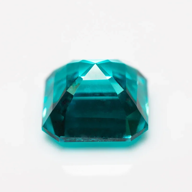 Lab Grown Sapphire Paraiba Asscher Shape Charm Gemstone DIY Ring Necklace Advanced Jewelry Making Materials with AGL Certificate