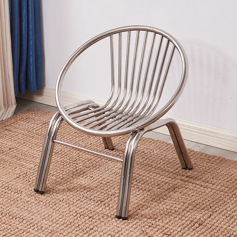 

New thickened stainless steel chair single home chair backrest balcony lounge chair patio seat small stool