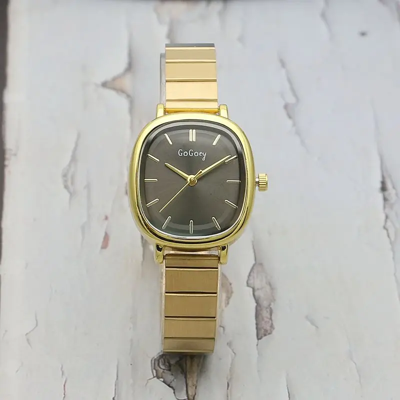 Women Watch for Girls Wrist Quartz Mujer Reloj Sliver Rose Gold Black Orologio Ladies Wristwatch Oval Stainless Steel Band Clock