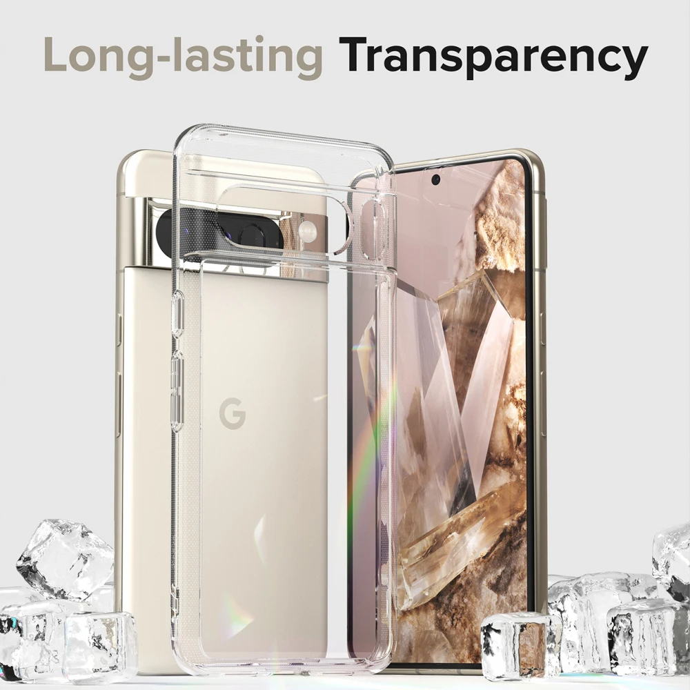 Ringke Fusion Compatible with Google Pixel 8 Pro (2023) Case Anti-Fingerprint Matte Clear Hard Back and Soft TPU Frame Cover