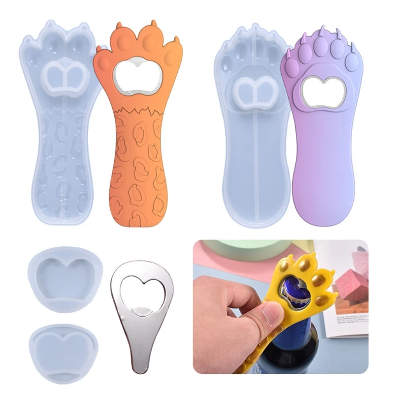 Crystal Epoxy Resin Mold Handmade Corkscrew Opener Resin Casting Mold DIY Crafts Bottle Opener Silicone Mold Beer Opener Y08E