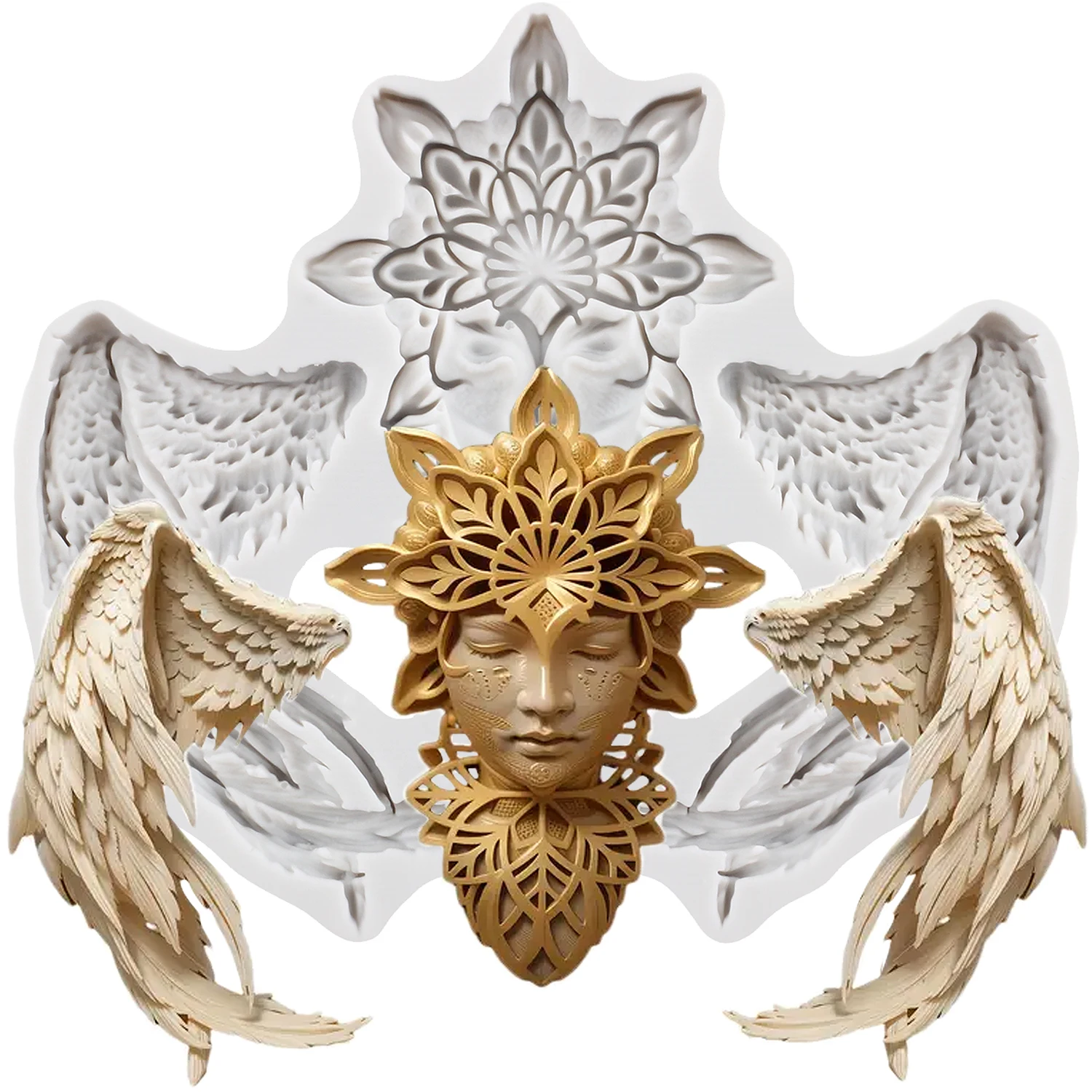 Angel Silicone Molds Angel Wings Fondant Cake Decorating Tools Cupcake Topper Chocolate Candy Sugar Craft Gum Paste Polymer Clay