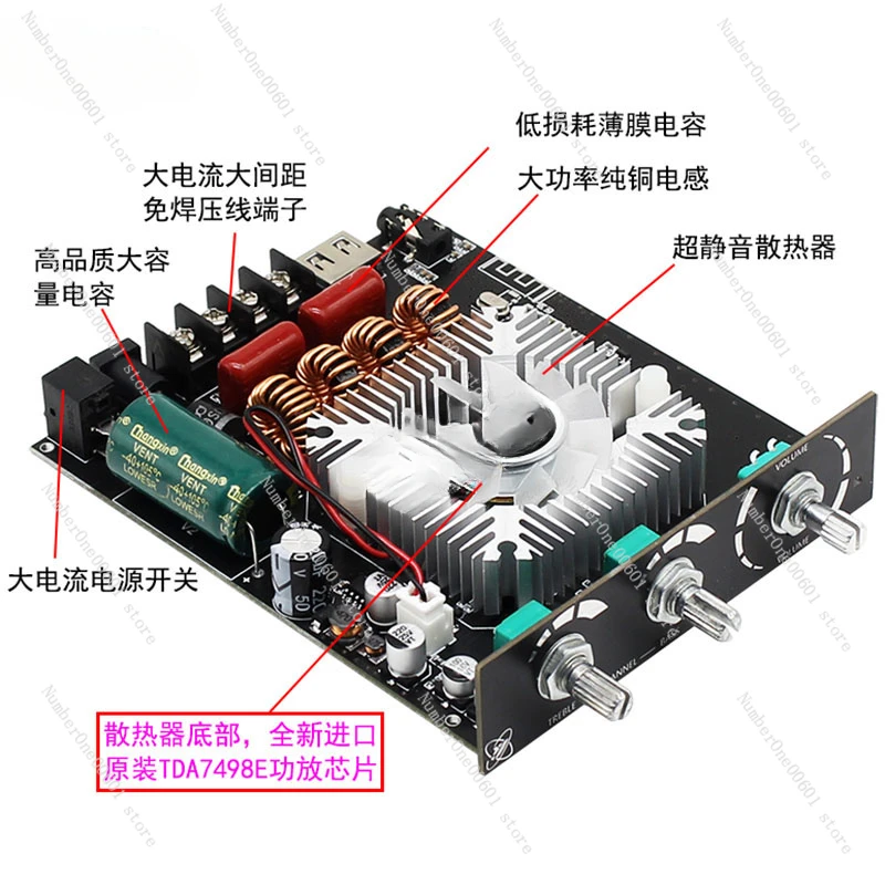 Hifi Level Bluetooth 5.1 Digital Amplifier Board, High-power 2 * 160W Stereo Lossless USB Flash Drive, AUX Audio Playback