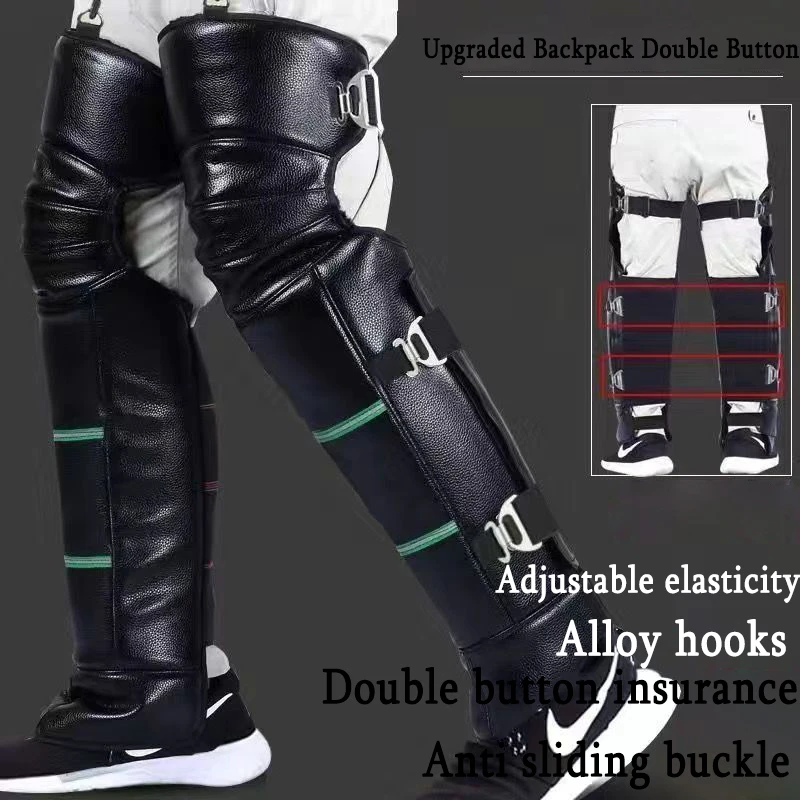 

Motorcycle Knee Protectors Moto Elbow Knee Pads For Leg Warmers Waterproof Thick Plush Adjustable Winter Leg Cover Guards Kit