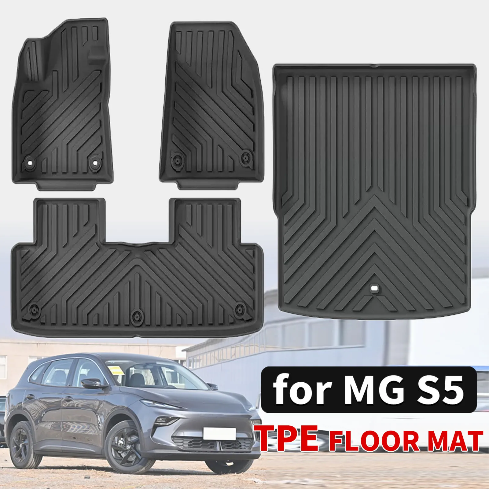 for MG S5 MGS5 EV 2025 2026 ES5 Custom TPE floor Mats pad Full Set Eco-Friendly Waterproof All-Weather Floor Liners Accessories