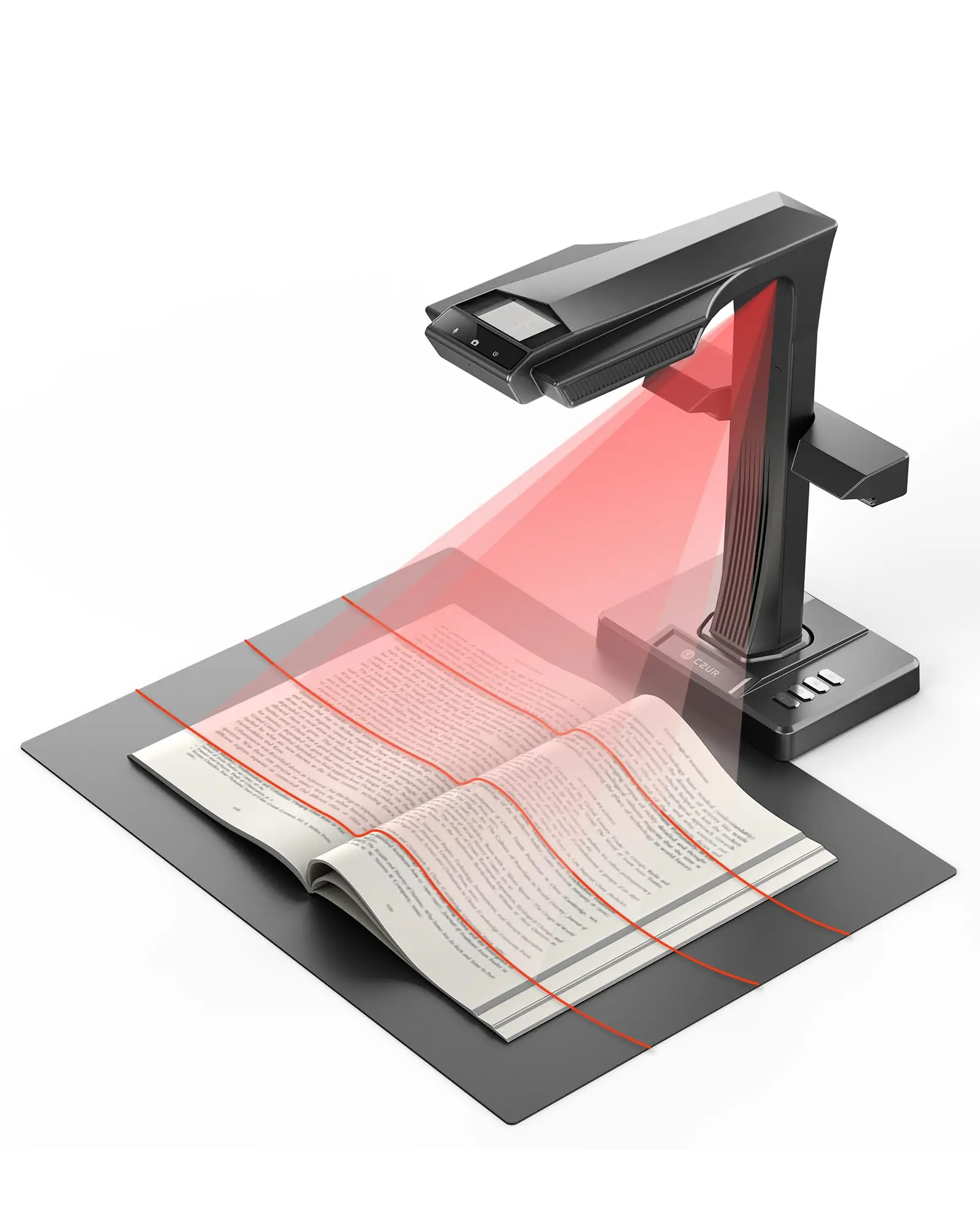High-Resolution Scanner 38MP CMOS Sensor 7168x5376 410DPI Curved Page Flattening OCR Converts Editable PDF/Word/Excel A3 Support