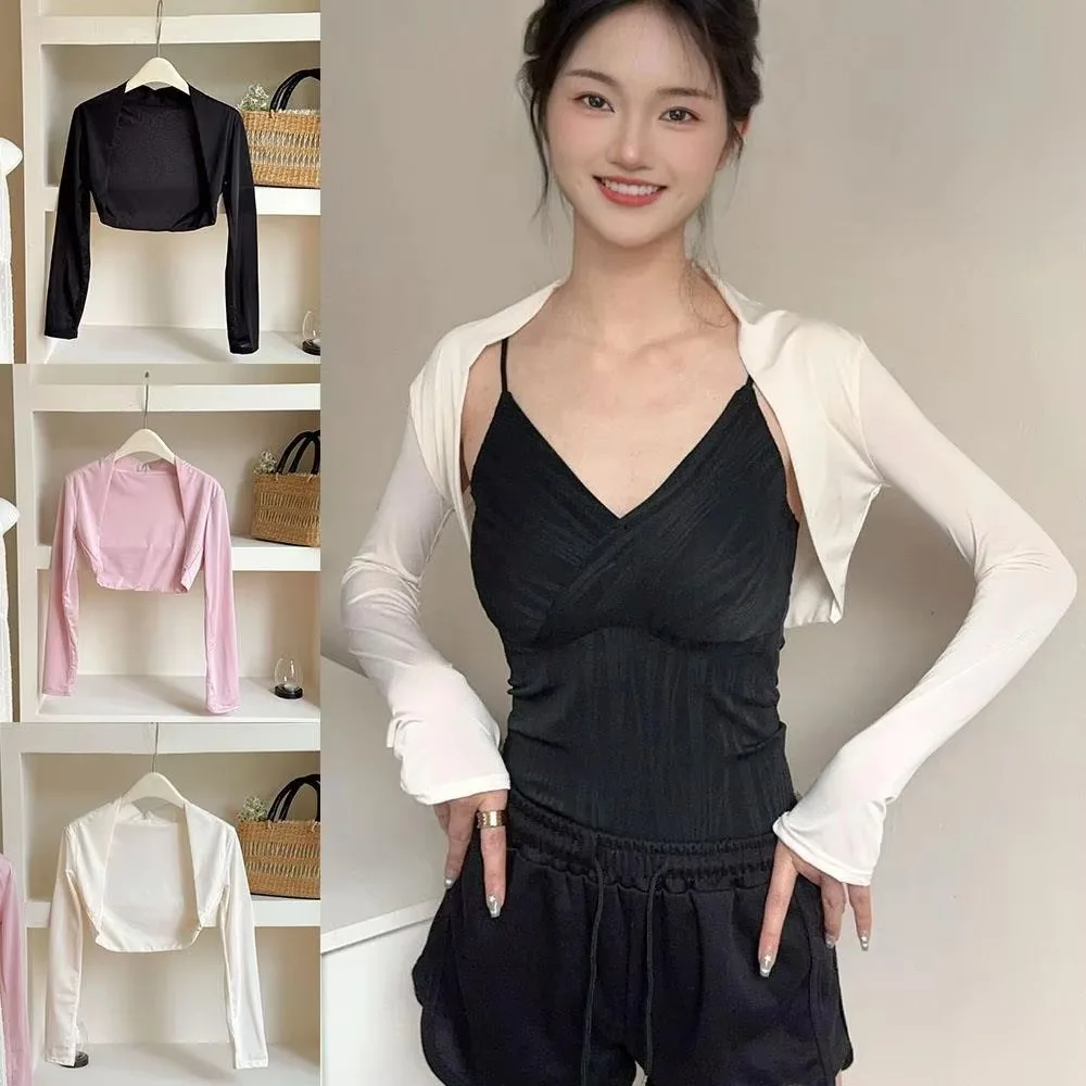 

Solid Color Ice Silk Arm Shawl Sleeves Thin All-match Basic Sunscreen Shawl UV Protection Summer UV Arm Cover Beach Accessories