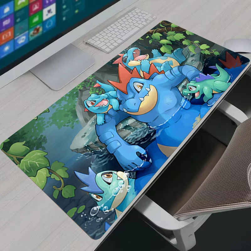Mouse Pad Game Large Keyboard Pad Gaming Accessories MousePad Gamer Playmat Anime P-Pokemon Totodile PC Carpet XXL Desk Mat