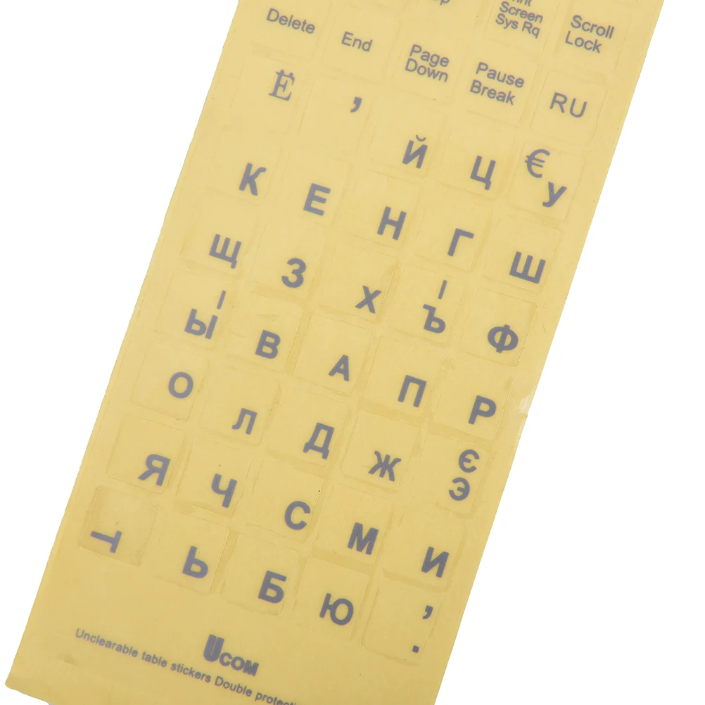 Russian Transparent Keyboard Stickers Russia Layout Alphabet White Letters for Laptop Notebook Computer PC