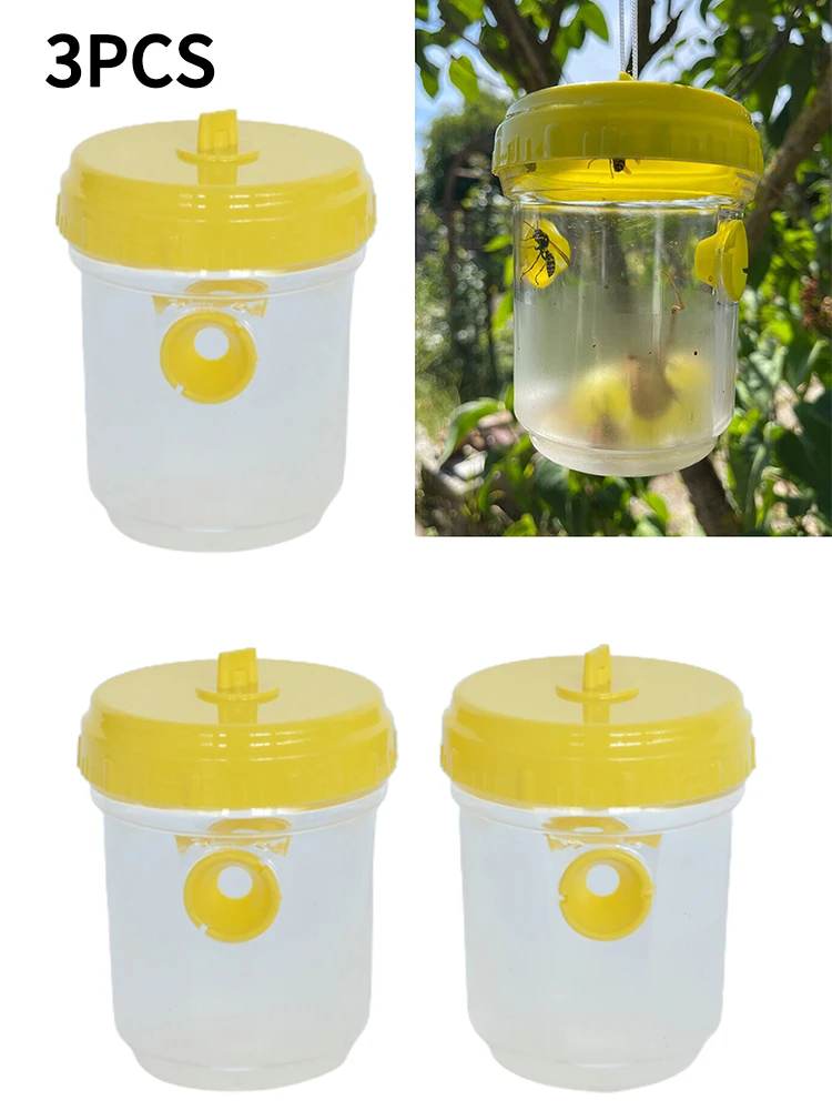 Lure Wasp Traps 13 Cm 3pcs/set Against Bees Hornets Attractant Defense For Hanging Insect Protection Transparent