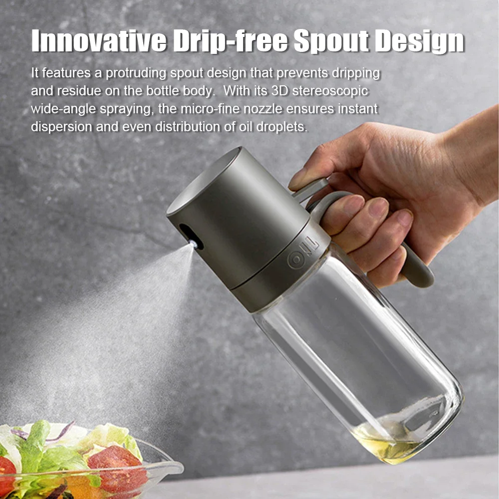 Oil Sprayer for Cooking 250ml Olive Oil Glass Spray Bottle Leakproof Kitchen Gadgets Accessories for Salads BBQ Frying Baking
