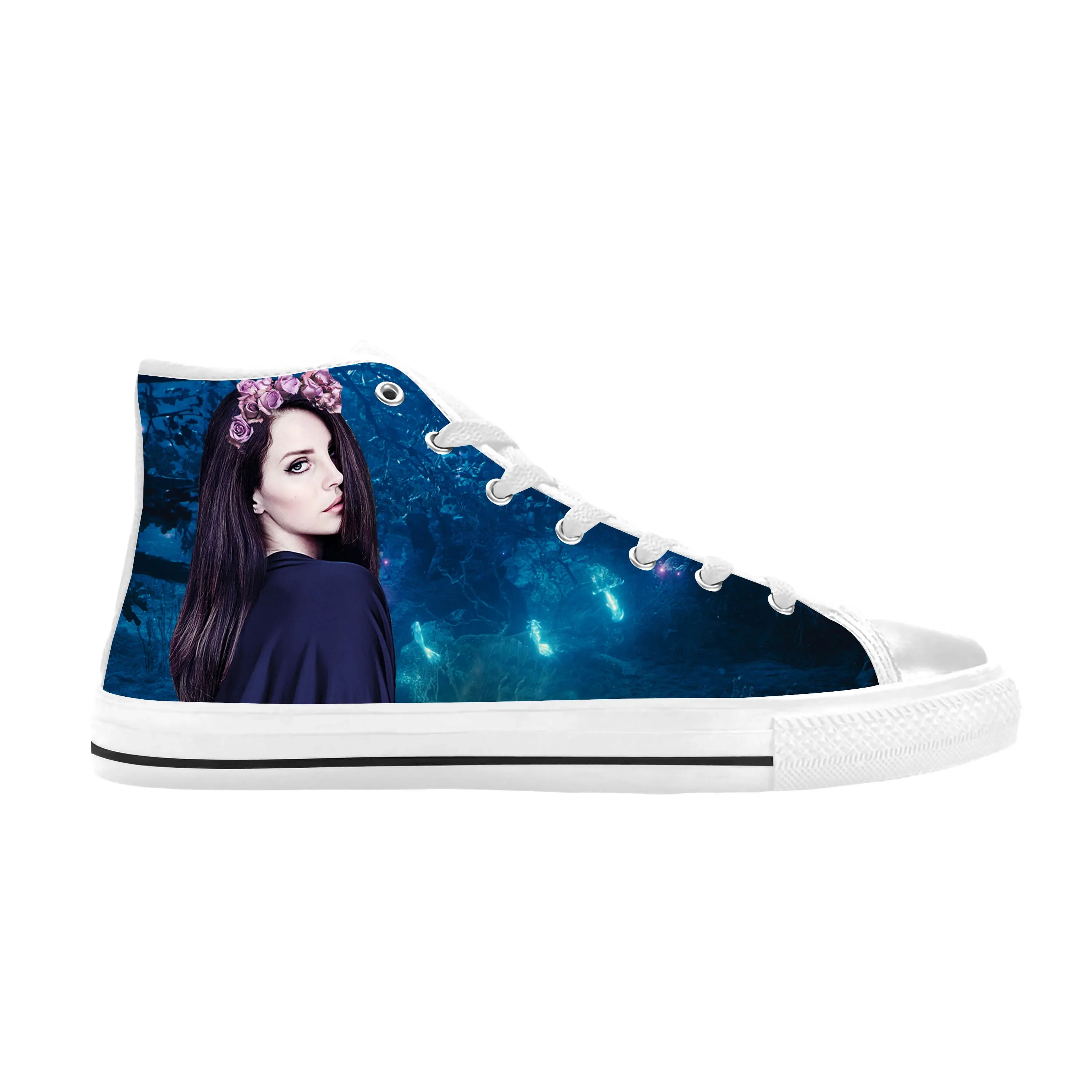 Lana Del Rey Pop Singer Music Born to Die Fashion Casual Cloth Shoes High Top confortevole traspirante 3D Print uomo donna Sneakers