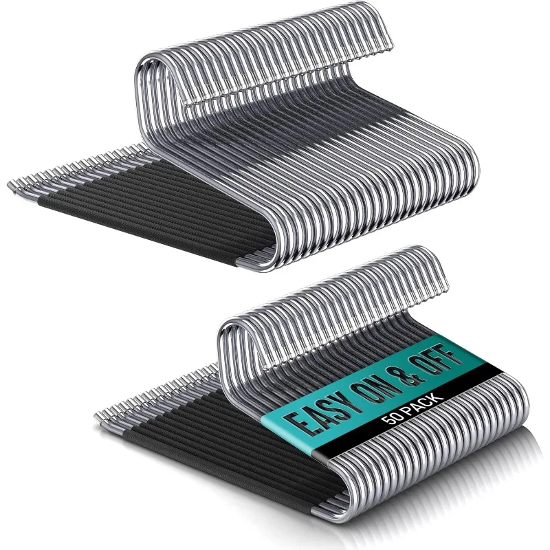 

Set of 50 Stainless Steel Non-Slip Open-Ended Trouser Hangers – Durable Pant Organizers