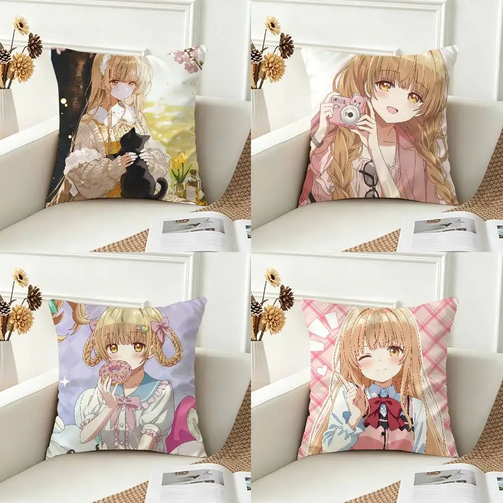 M-Mahiru Shiina Double-sided Printed Square Decorative Cushion Cover for Sofa Living Room Home Decor