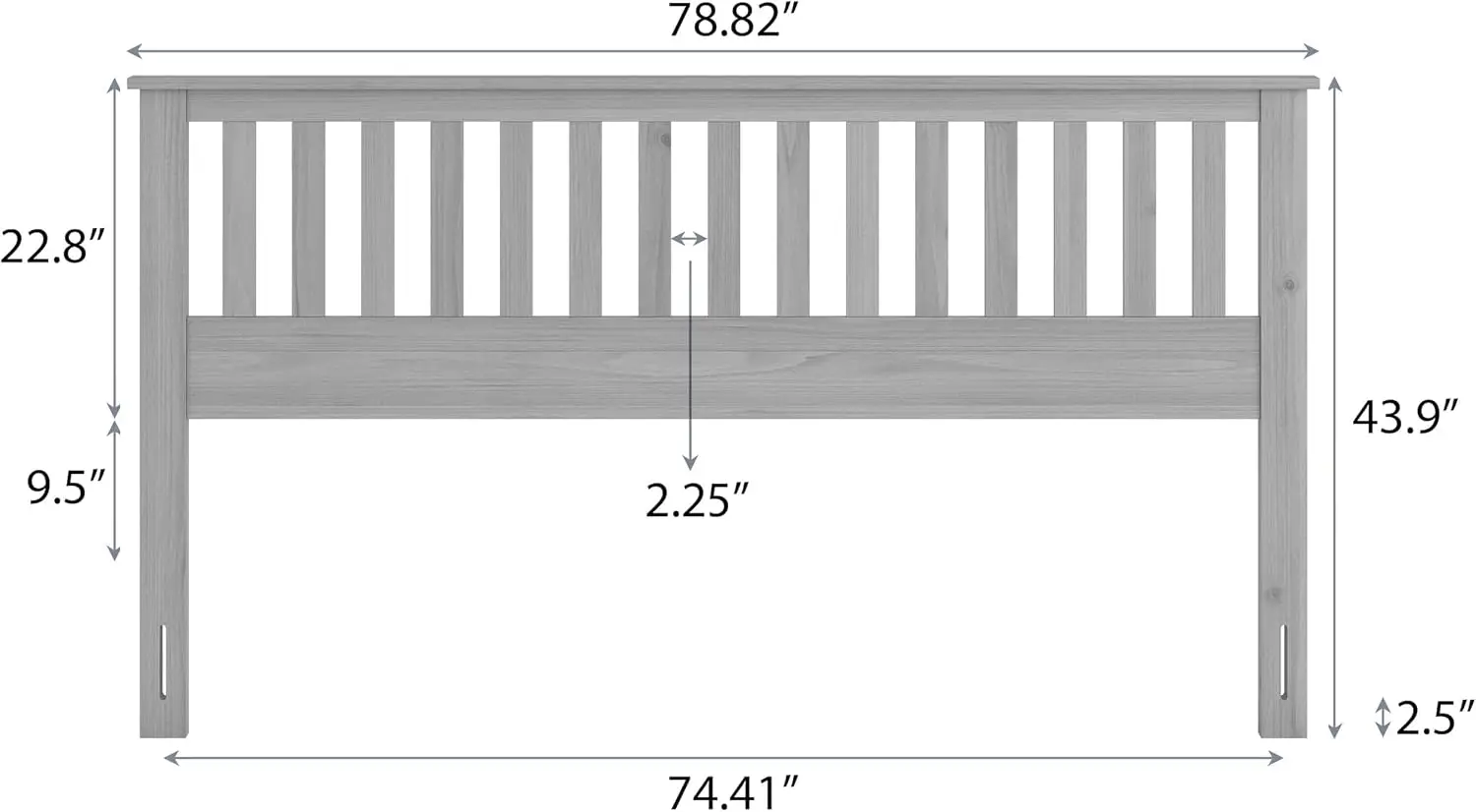 Serene Wood Panel Headboard with Mission Slats, King Size, Stained Pine, Easy Assembly, Quality Materials, Customized