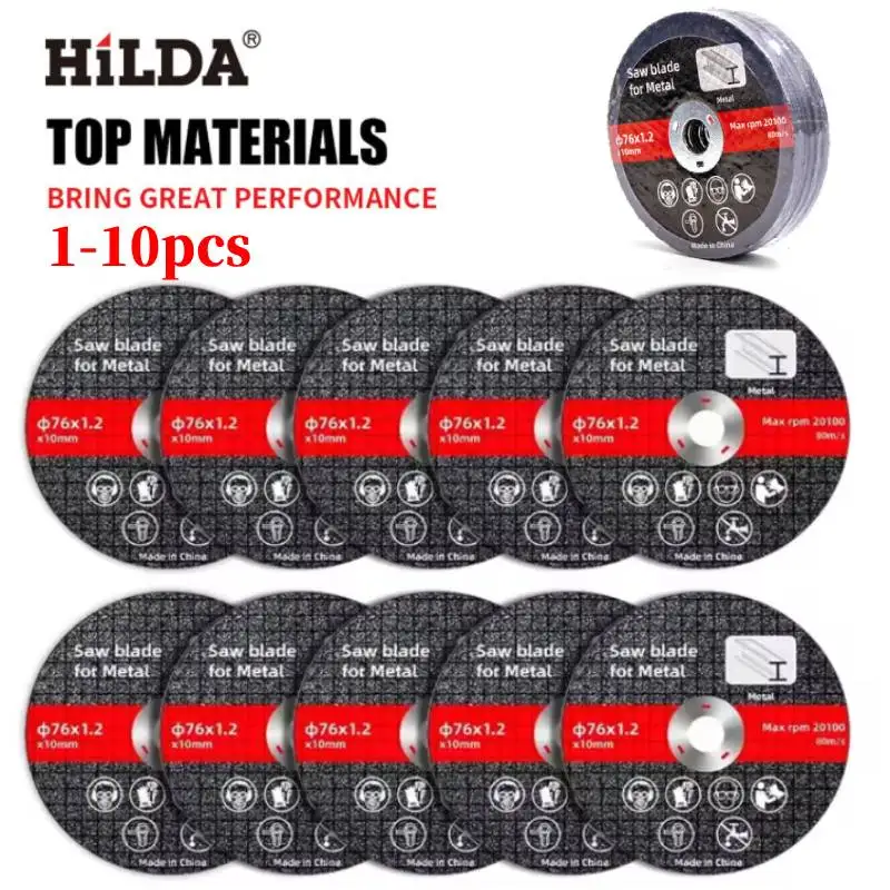 10PCS 76mm Metal Cutting Disc Blade Grinding Sanding Cut Off Circle Wheels Saw Blades Disc Electric Angle Grinder Accessories