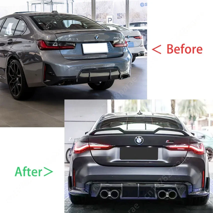 Car V Style Rear Trunk Roof Spoiler Wing Body Kits Trim Accessories For BMW 3 Series G20 4 Series G22 M3 G80 M4 G82 2019-2023+