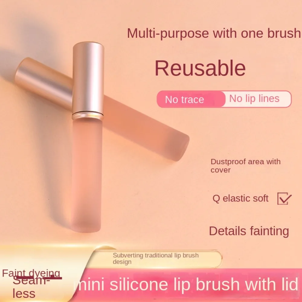 Upgrade Siliconen Lip En Concealer Make-Up Borstels Roze Siliconen Borstel Voor Lippenbalsem Lipgloss Lipstick Multifunctionele Borstel