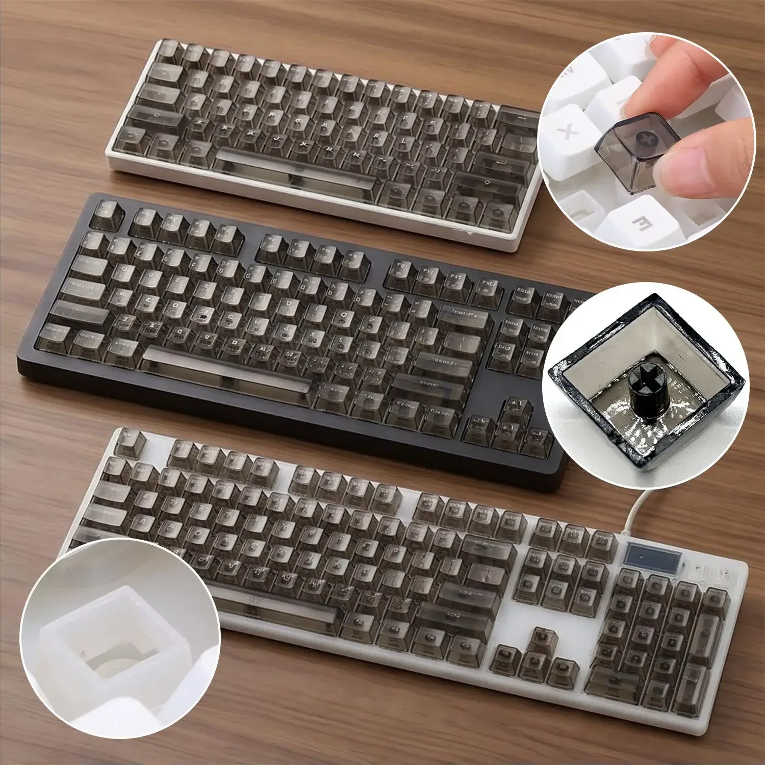 10-20Pcs Crystal Transparent Keycaps DIY Key Cap Mechanical Keyboard Keycap Custom Blank Cover for Cherry MX Switches Keycaps