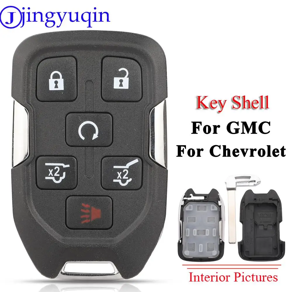 

jingyuqin 6 Buttons Remote Car Key Shell Case Fob For For Chevrolet Tahoe Suburban For GMC Yukon XL Accessories Car Styling