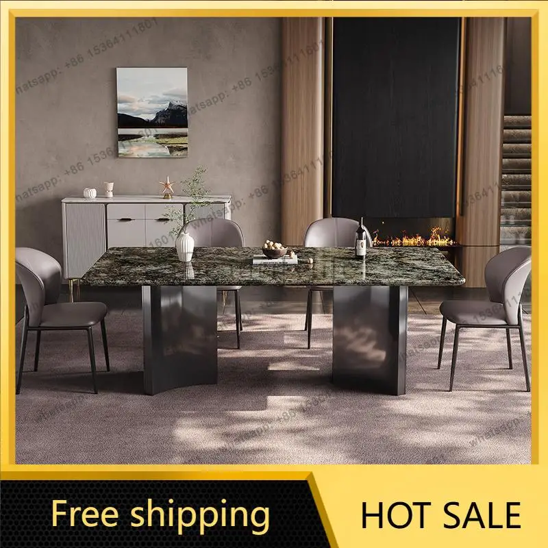 Factory Direct Sales Natural Dali Luxury Stone Dining Table Rectangle Italian Minimalist Dining Table